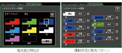 LEDインジケータ設定画面