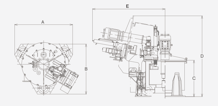 RISE型外観寸法図